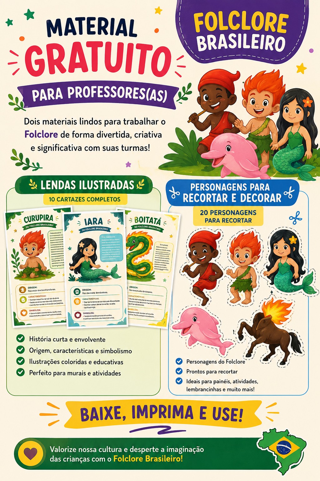 Kit Gratuito de Folclore Brasileiro
